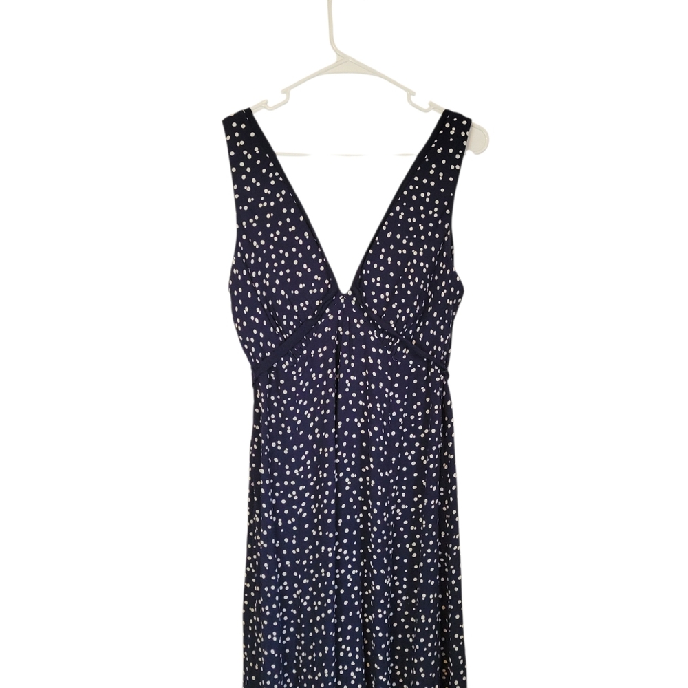 Anthropologie HD in Paris Tallulah Polka Dot Wide Leg Jumpsuit Navy Size 12P - Picture 5 of 12